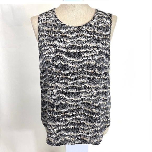 Rag and bone Sz small 💯 silk side slits back mesh panel delicate top - Picture 1 of 9